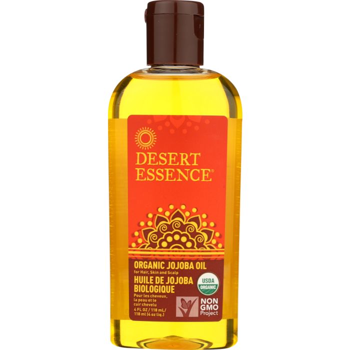 DESSERT ESSENCE: Organic Jojoba Oil for Hair Skin & Scalp, 4 Oz