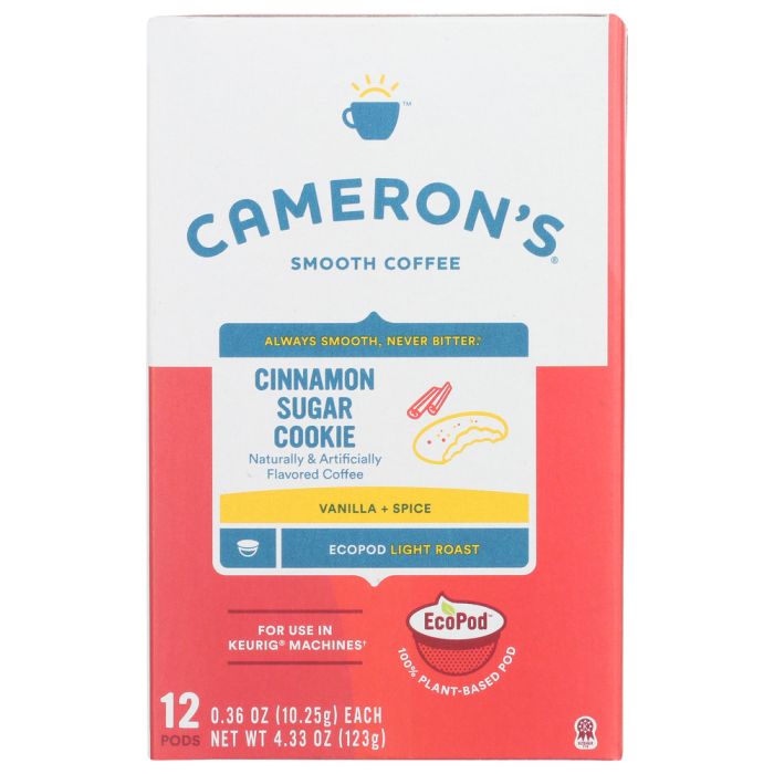 CAMERONS SPECIALTY COFFEE: Cinnamon Sugar Cookie 12 Pods, 4.33 oz