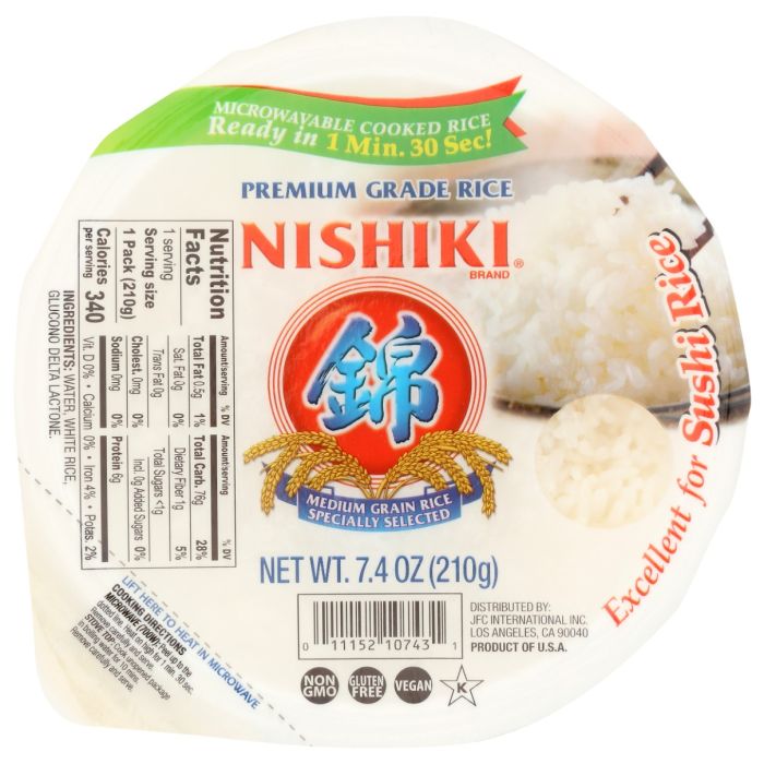 NISHIKI: Steamed White Rice, 7.4 oz