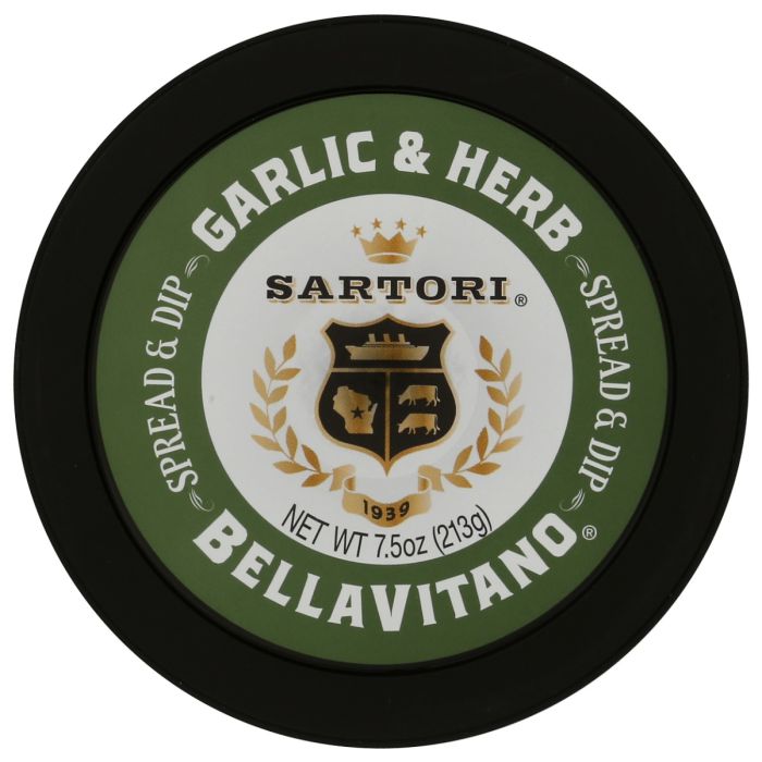 SARTORI: Bella Vitano Garlic and Herb Cheese Spread and Dip, 7.5 oz