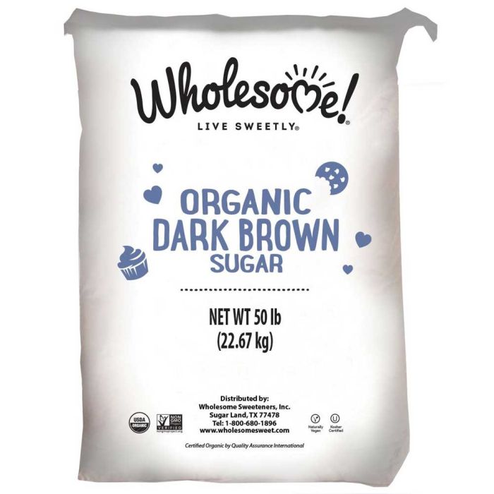 WHOLESOME: Organic Dark Brown Sugar, 50 lb