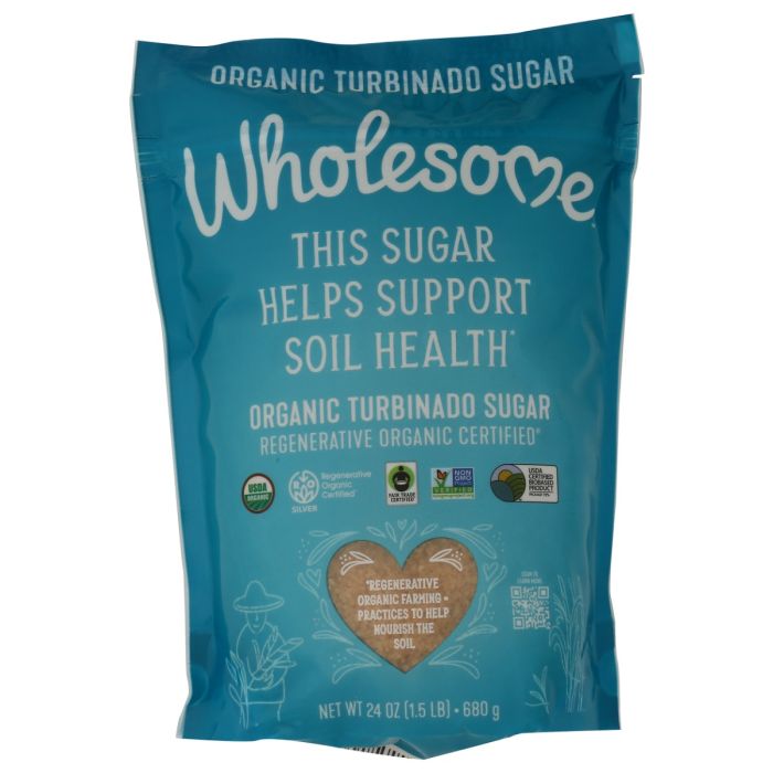WHOLESOME: Regenerative Organic Turbinado Sugar, 24 oz