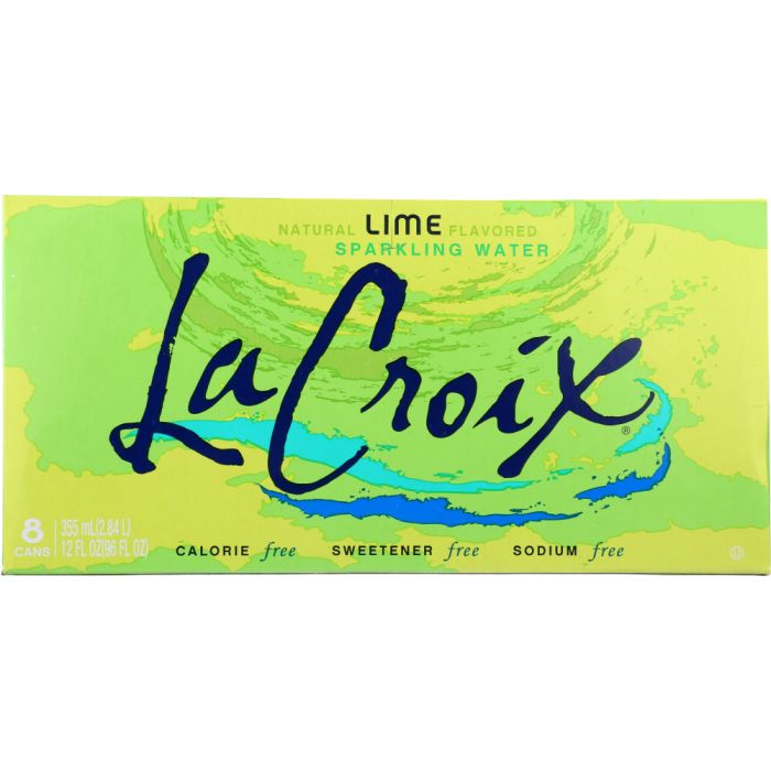 LA CROIX: 100% Natural Sparkling Water Lime Flavored 8 Cans, 96 oz