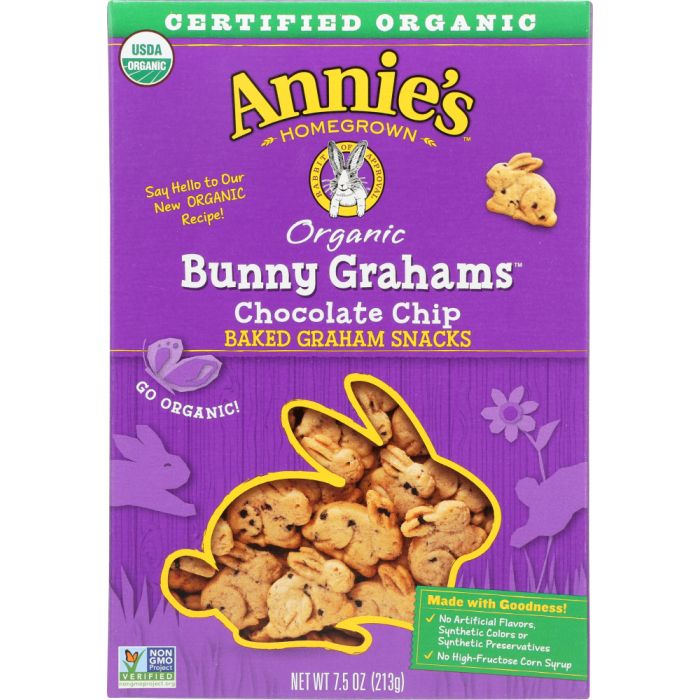 ANNIE'S HOMEGROWN: Bunny Grahams Chocolate Chip, 7.5 oz