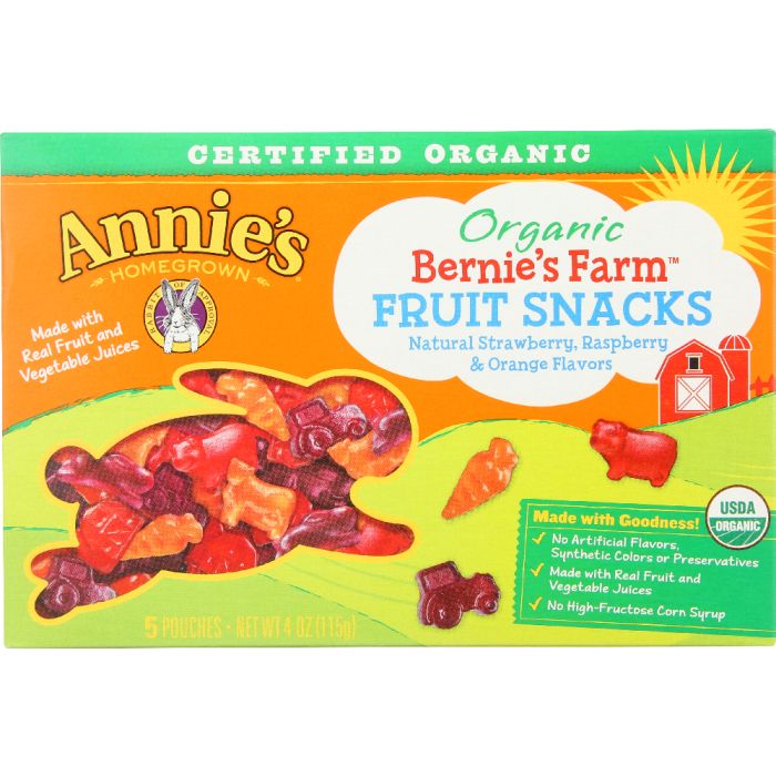 ANNIES HOMEGROWN: Fruit Snk Bernies Farm, 4 oz