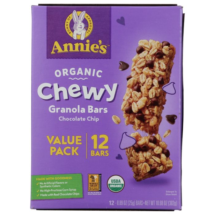 ANNIE'S HOMEGROWN: Organic Chocolate Chip Chewy Granola Bars, 10.68 oz