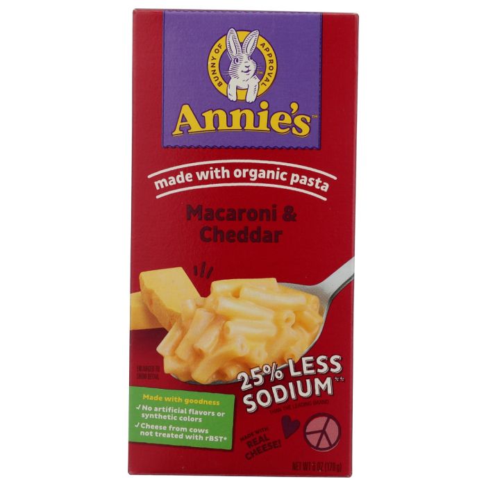 ANNIES HOMEGROWN: Macaroni & Cheese Low Sodium, 6 oz
