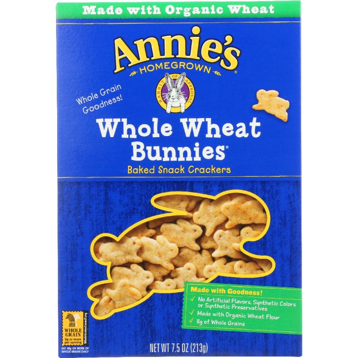 ANNIES HOMEGROWN: Whole Wheat Bunnies Baked Snack Cracker, 7.5 oz