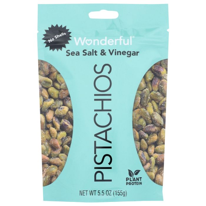 WONDERFUL PISTACHIOS: Sea Salt Vinegar No Shells, 5.5 oz