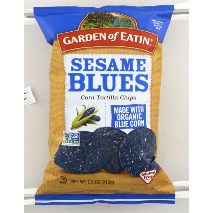 GARDEN OF EATIN: Tortilla Chips Sesame Blues, 7.5 oz