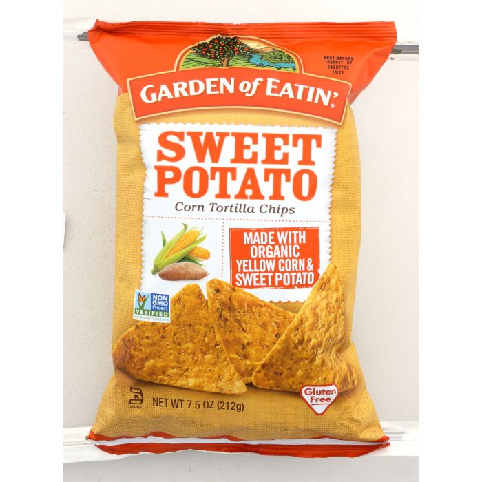 GARDEN OF EATIN: Corn Tortilla Chips Sweet Potato, 7.5 oz