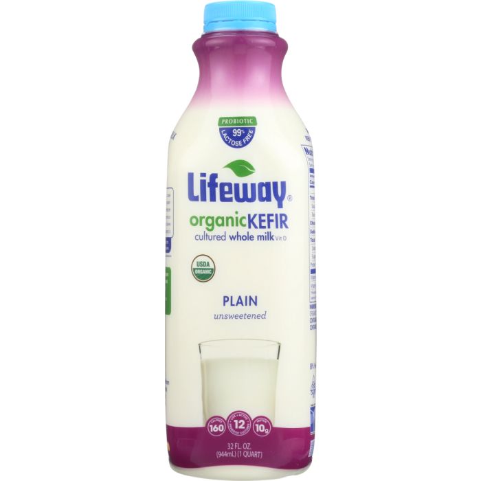 LIFEWAY: Kefir Cultured Milk Whole Plain, 32 oz