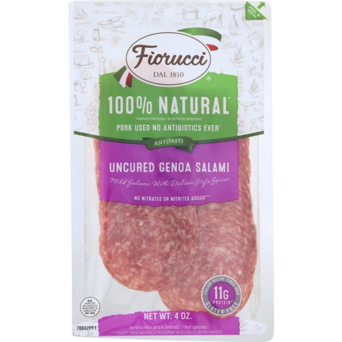 FIORUCCI: Salami Genoa Sliced, 4 oz