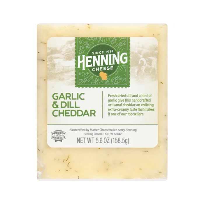 HENNINGS CHEESE: Garlic and Dill Cheddar Cheese, 5.6 oz