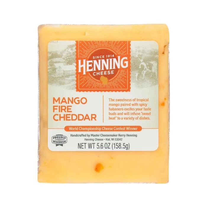 HENNINGS CHEESE: Mango Fire Cheddar Cheese, 5.6 oz