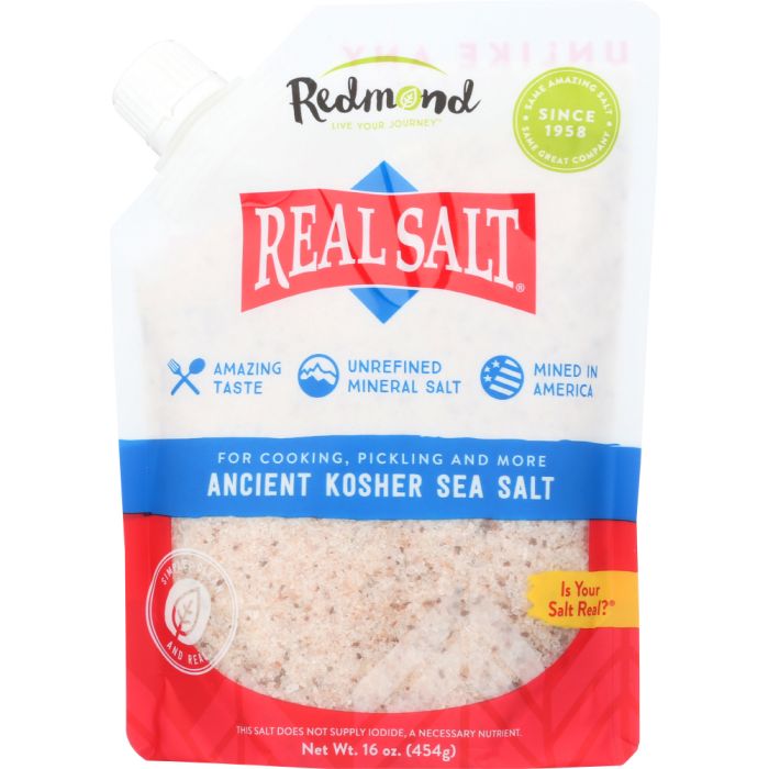 REDMOND: Nature's First Sea Salt Kosher Salt, 16 oz