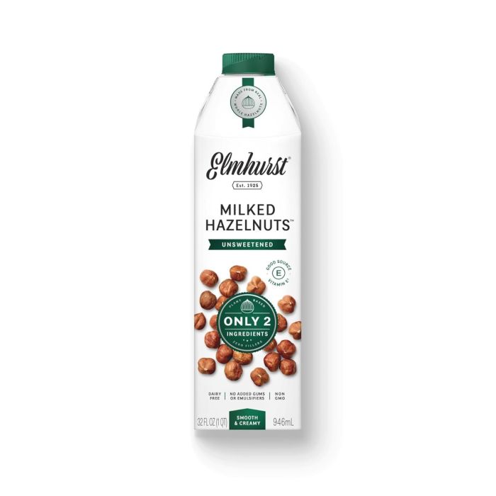 ELMHURST: Unsweetened Hazelnut Milk, 32 fo