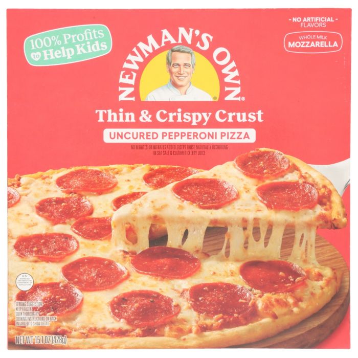 NEWMANS OWN: Thin Crispy Crust Uncured Pepperoni Pizza, 15.1 oz