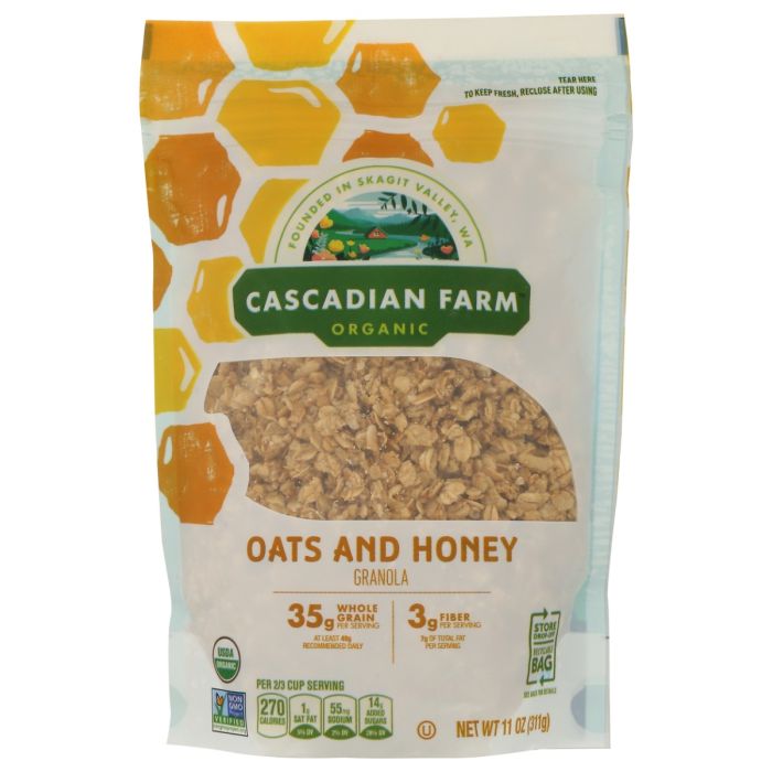 CASCADIAN FARM: Organic Oats and Honey Granola Cereal, 11 oz