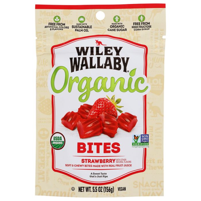 WILEY WALLABY: Organic Strawberry Bites Candy, 5.5 oz