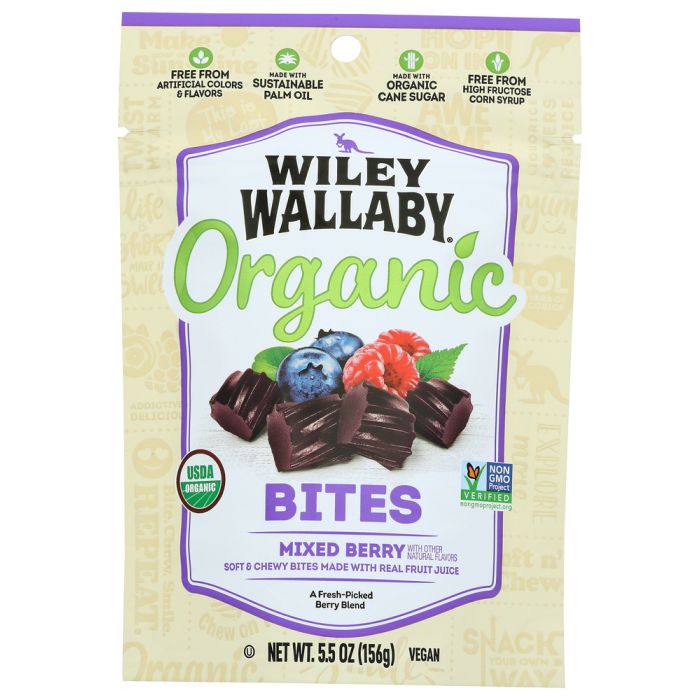 WILEY WALLABY: Organic Mixed Berry Bites, 5.5 oz