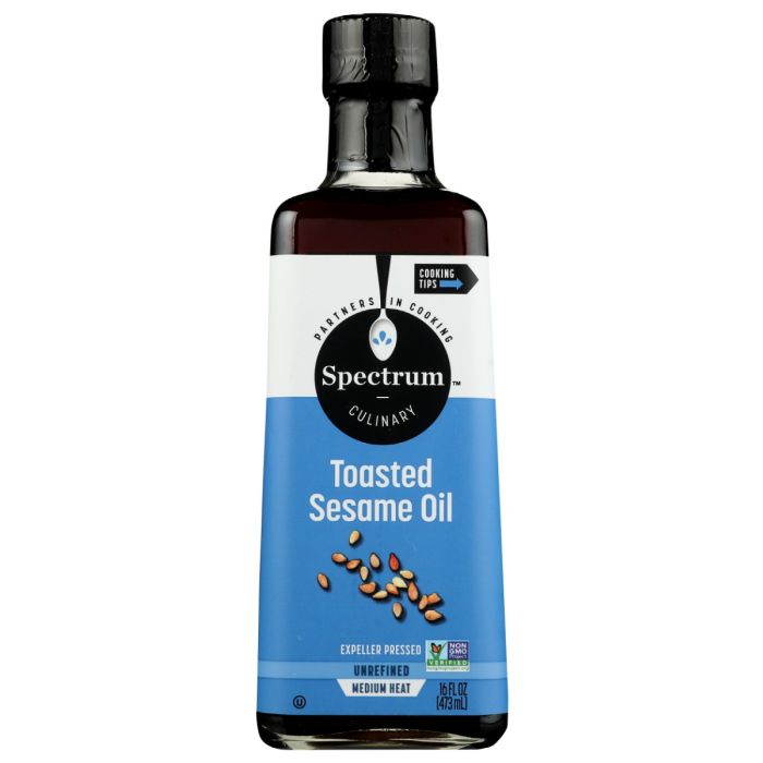 SPECTRUM NATURALS: Toasted Sesame Oil Unrefined, 16 oz