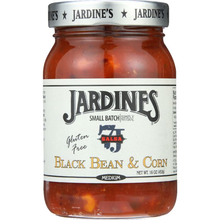 JARDINES: Black Bean & Corn Salsa Medium, 16 oz
