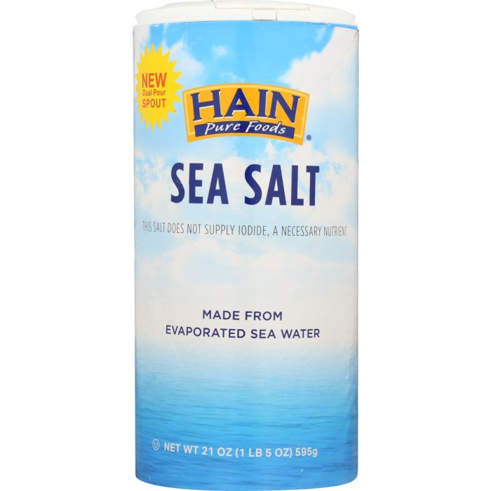 HAIN: Pure Foods Sea Salt, 21 oz