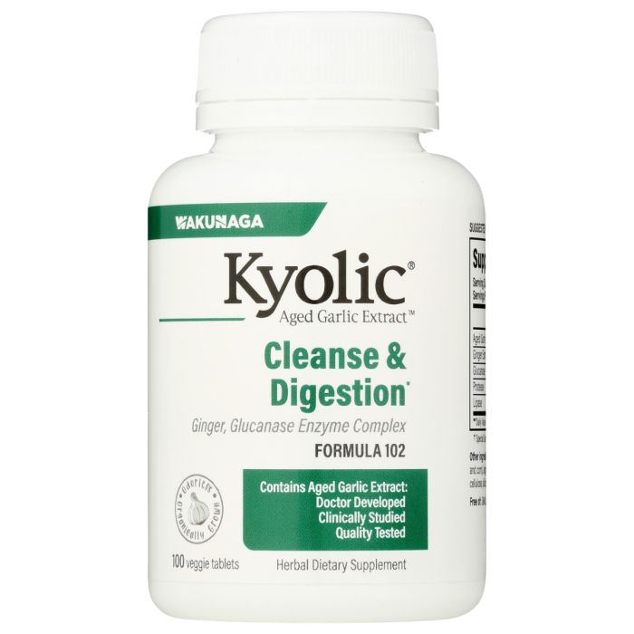 KYOLIC: Aged Garlic Extract Candida Cleanse and Digestion Formula 102, 100 Vegetarian Tablets