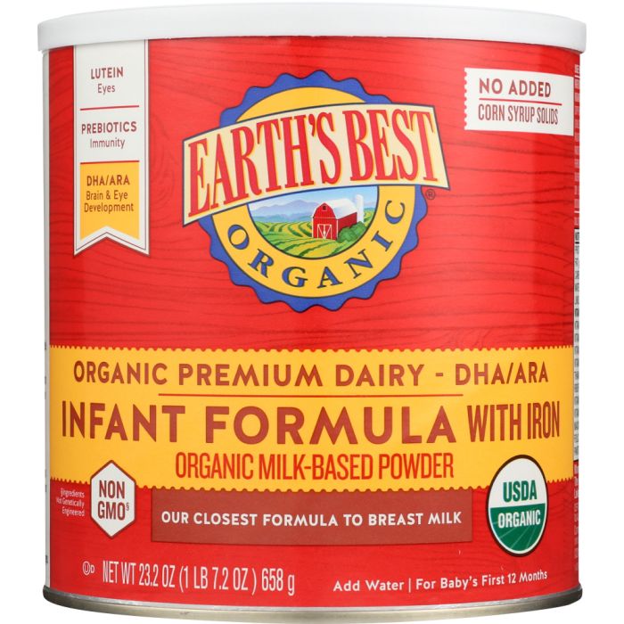 EARTH'S BEST: Organic Infant Formula with Iron, 23.2 oz
