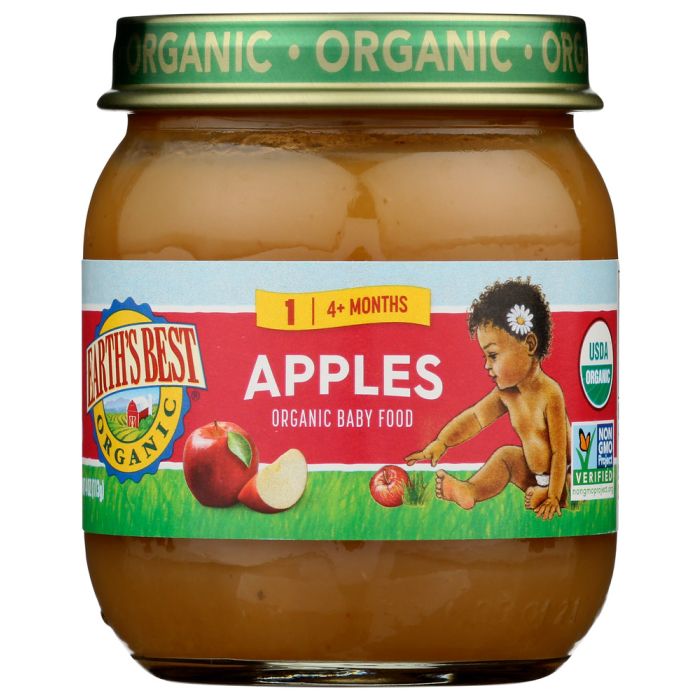 EARTHS BEST: Strained Apple Organic, 4 oz