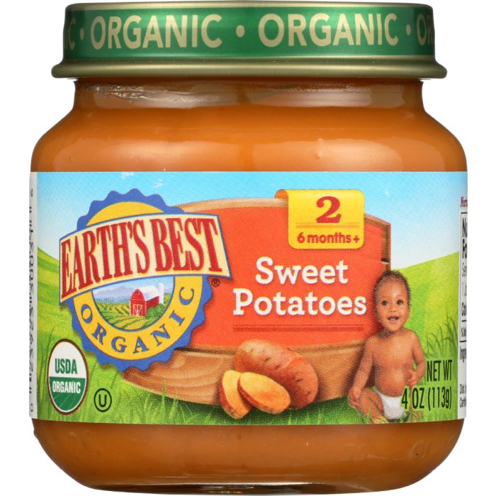 EARTH'S BEST: Organic Baby Food Stage 2 Sweet Potatoes, 4 oz