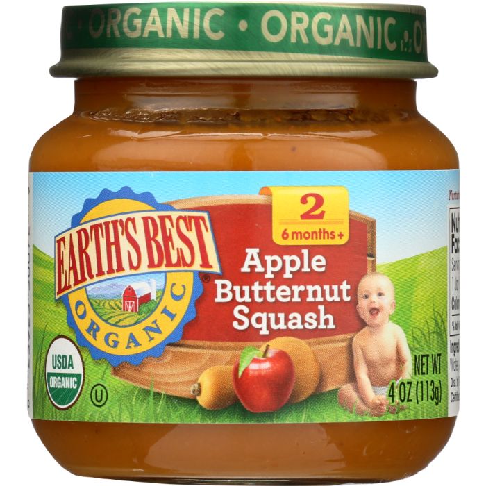 EARTHS BEST: Strained Apple Butternut Squash, 4 oz