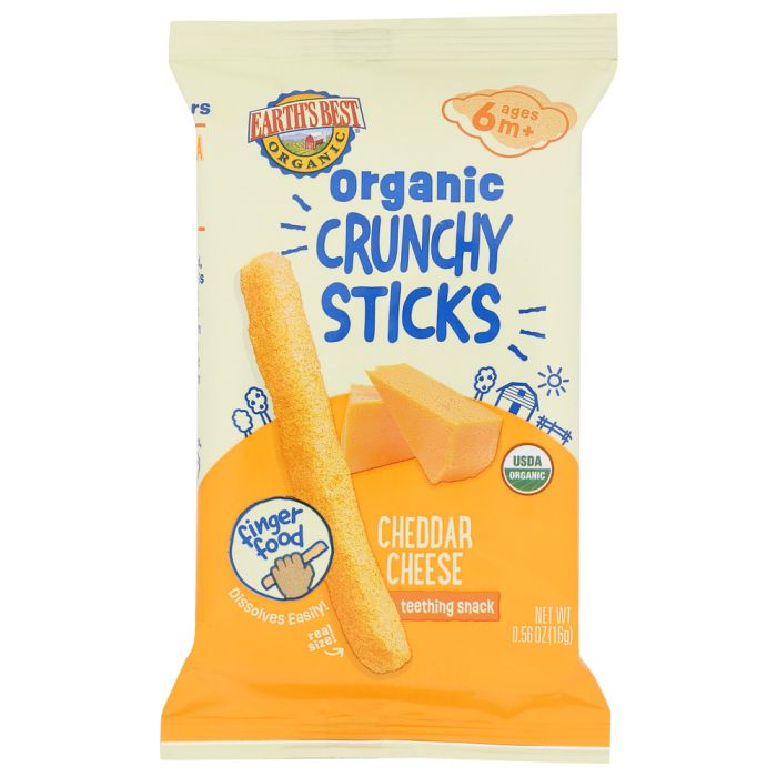 EARTH'S BEST: Sticks Chs Cheddar Crnch, 0.56 oz