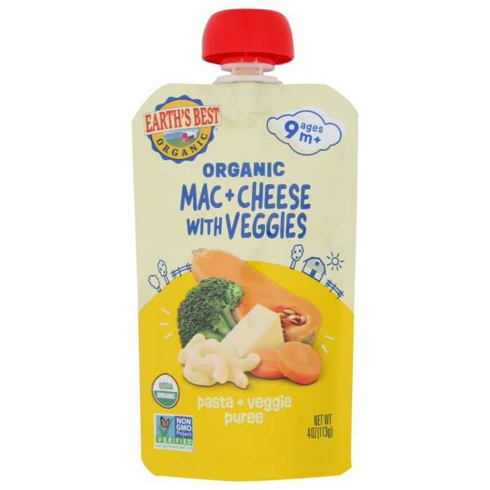 EARTH'S BEST: Organic Mac and Cheese with Veggies Puree, 4 oz