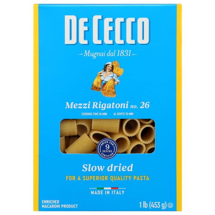 DE CECCO: Mezzi Rigatoni Pasta, 16 oz
