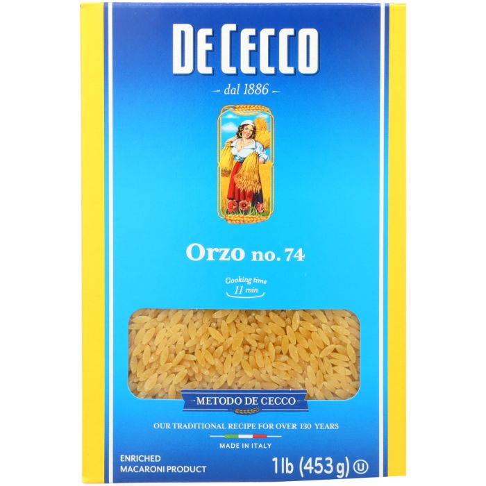 DE CECCO: Pasta Orzo, 16 oz
