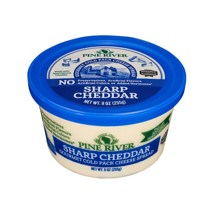 PINE RIVER: All-Natural Cold Pack Sharp Cheddar Cheese Spread, 9 oz