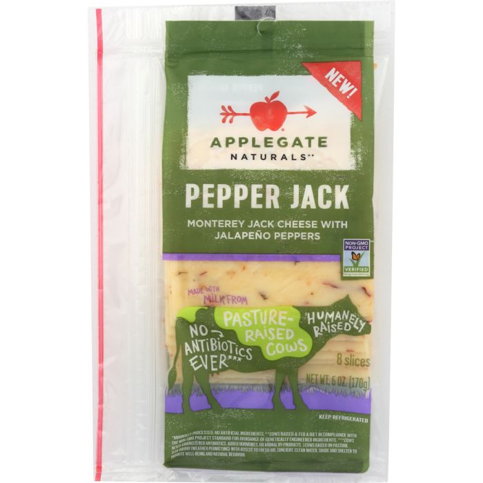 APPLEGATE: Pepper Jack Cheese Slices, 6 oz
