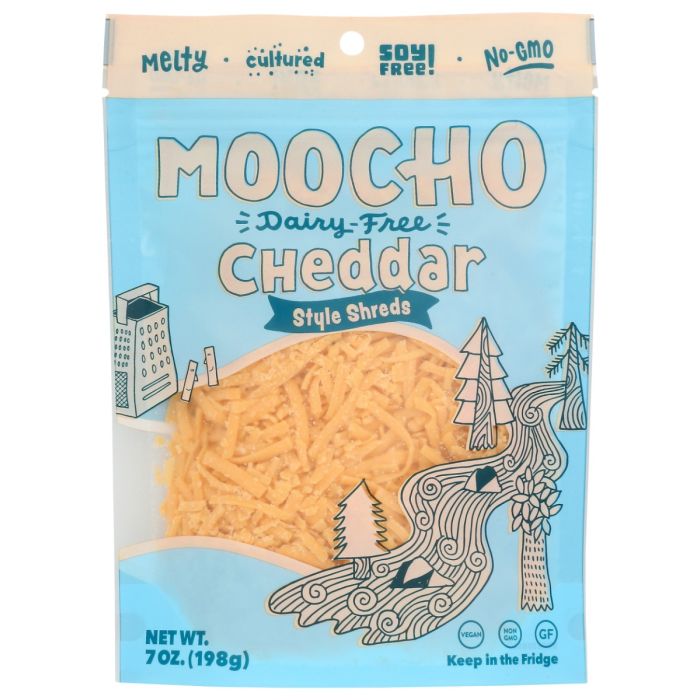 MOOCHO: Cheddar Shreds, 7 oz