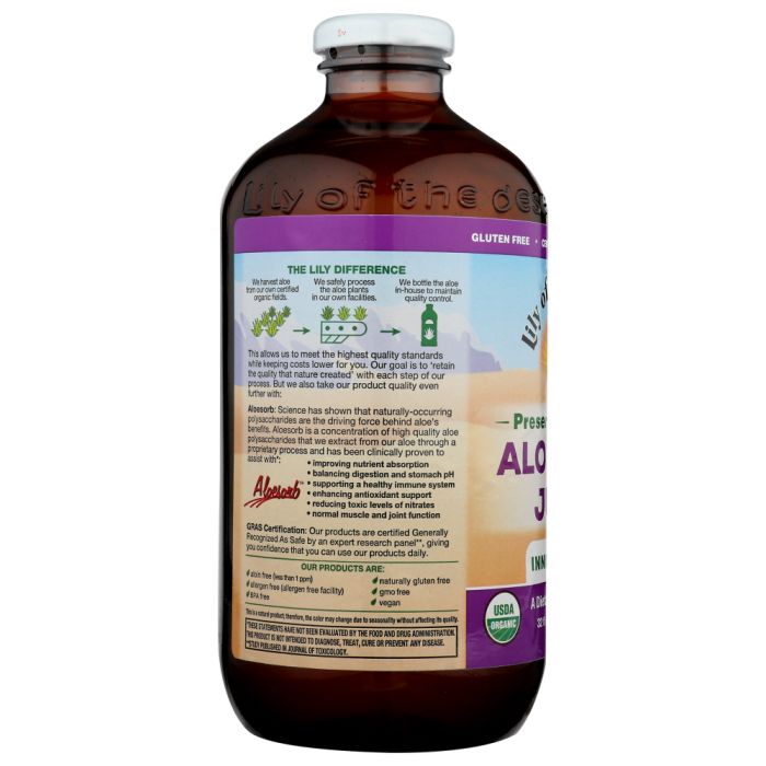 LILY OF THE DESERT: Organic Aloe Vera Juice Inner Fillet Preservative Free, 32 oz