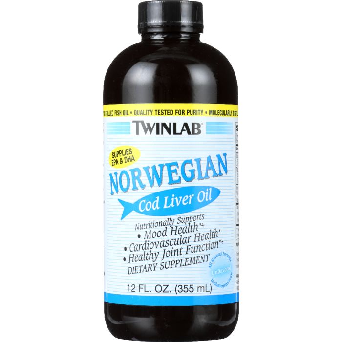 TWINLAB: Norwegian Cod Liver Oil Dietary Supplement Unflavored, 12 oz