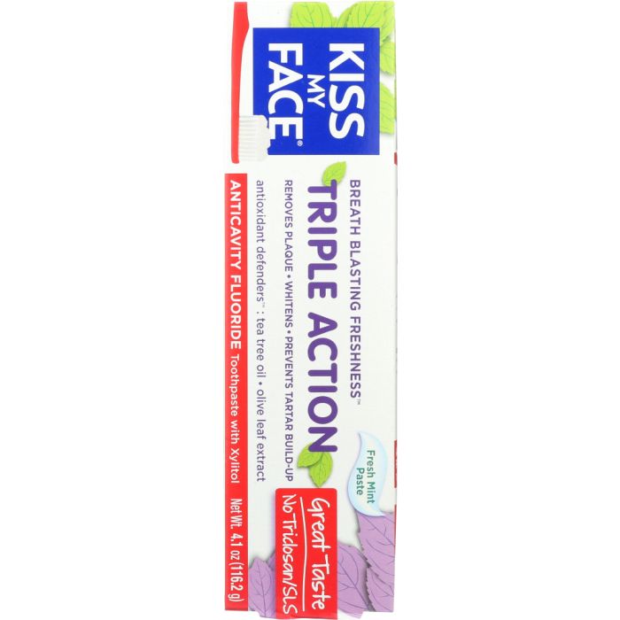 KISS MY FACE:  Toothpaste Triple Action Anticavity, 4.1 oz