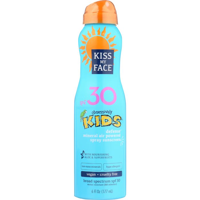 KISS MY FACE: Kids Defense Mineral Air Powered Spray Lotion SPF 30, 6 oz