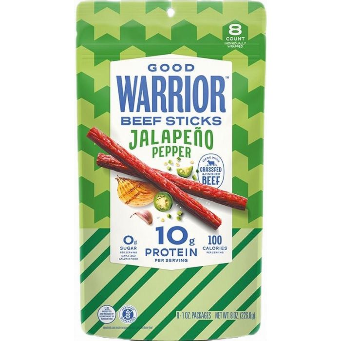 GOOD WARRIOR: Jalapeno Pepper Beef Sticks 8 pc, 8 oz