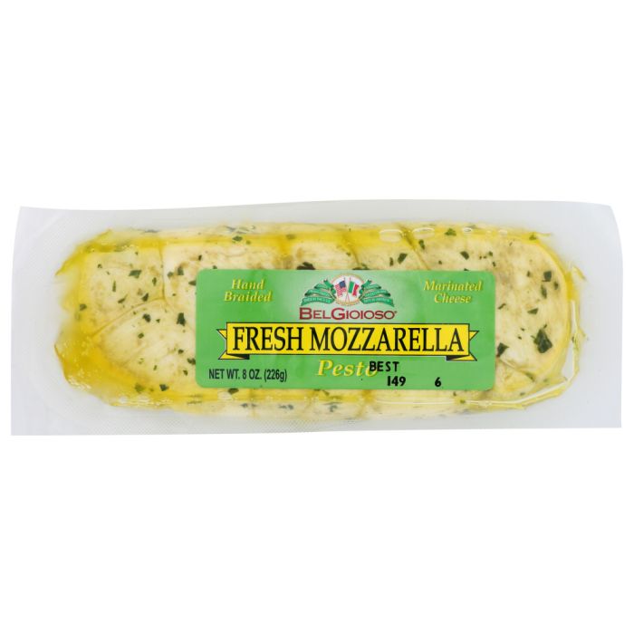 BELGIOIOSO: Marinated Fresh Mozzarella Pesto, 8 oz