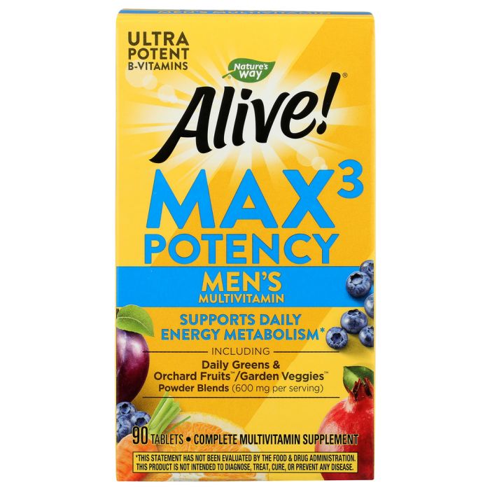 NATURES WAY: Orchard Fruit & Veggies Alive Max3 Potency Mens Multivitamin, 90 tb