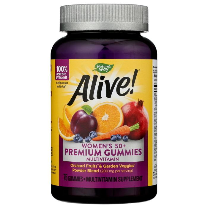 NATURES WAY: Alive Women 50+ Premium Gummies Multivitamin, 75 pc