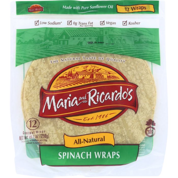 MARIA & RICARDOS: All Natural Spinach Wraps, 45.7 oz