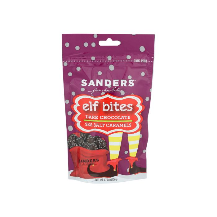 SANDERS: Elf Bites Dark Chocolate Sea Salt Caramel, 3.75 oz